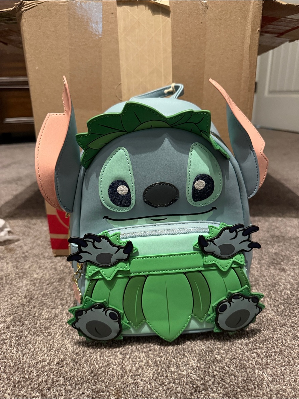 NWT !! Loungefly Stitch-Inspired Kids Backpack in Blue, Green & Pink